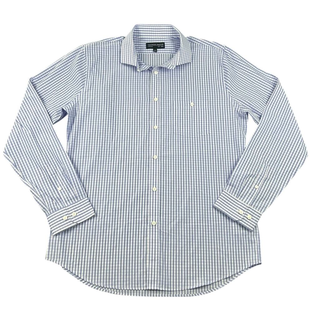 Thomas Payne London Purple White Gingham Check Button Down Shirt Men’s XL